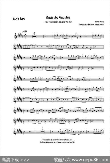 ComeAsYouAre（中音萨克斯）