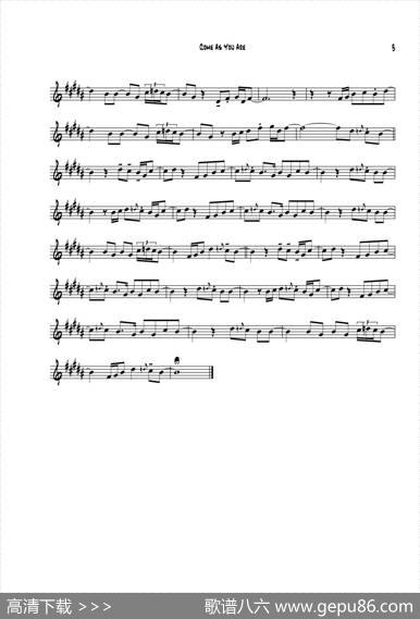 ComeAsYouAre（中音萨克斯）