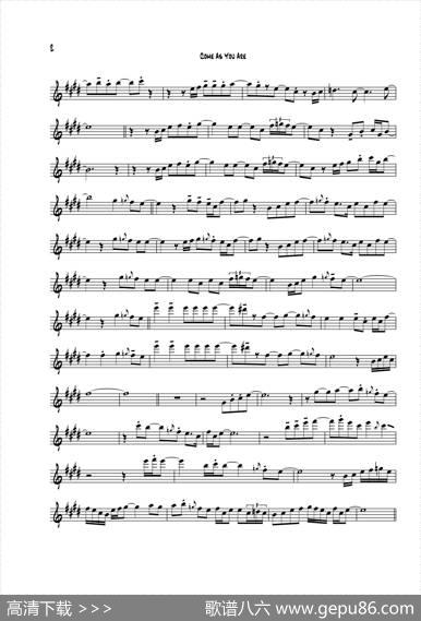 ComeAsYouAre（B-FLAT次中音萨克斯）