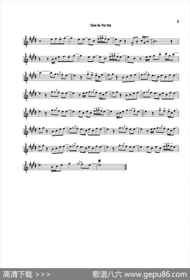 ComeAsYouAre（B-FLAT次中音萨克斯）