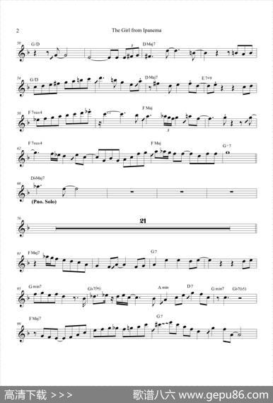 GirlFromIpanema（次中音萨克斯）
