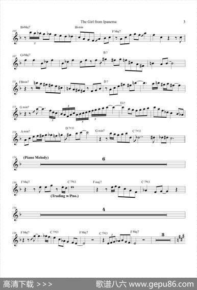 GirlFromIpanema（次中音萨克斯）
