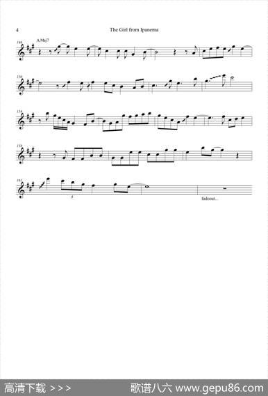 GirlFromIpanema（次中音萨克斯）