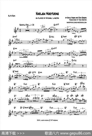 HarlemNocturne（中音萨克斯）