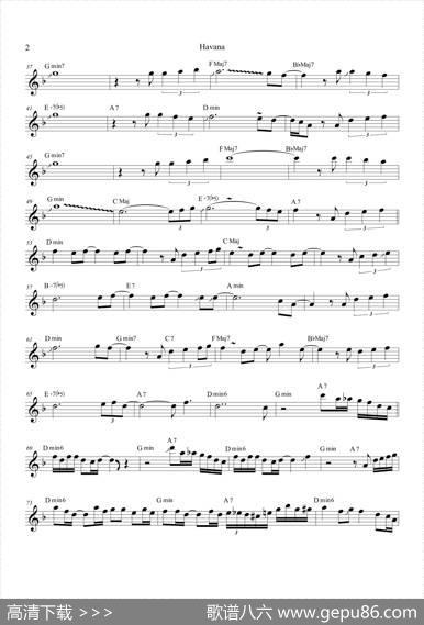 Havana（高音萨克斯次中音萨克斯8vb）