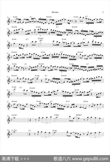 Havana（高音萨克斯次中音萨克斯8vb）