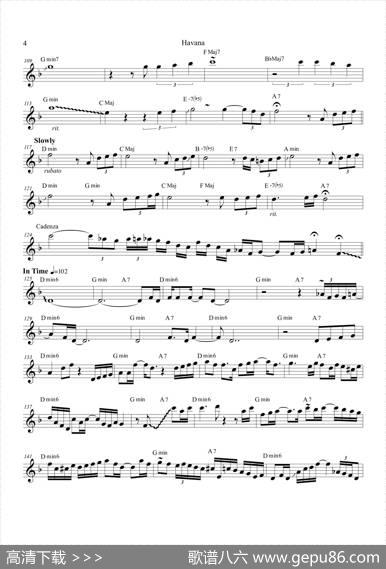 Havana（高音萨克斯次中音萨克斯8vb）