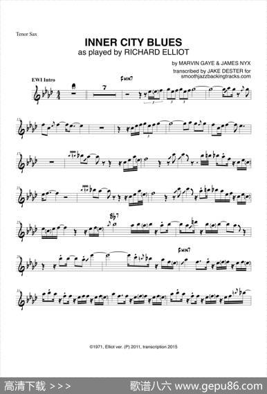 InnerCityBlues（次中音萨克斯）