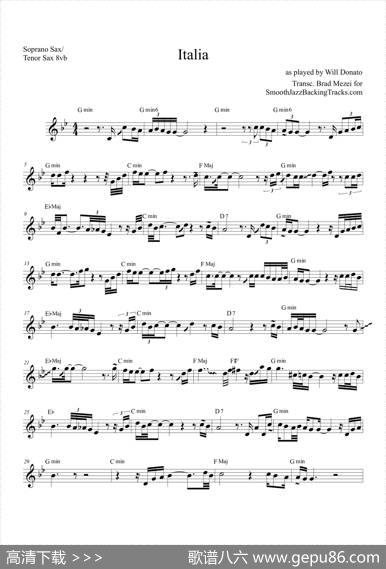 Italia（次中音萨克斯）