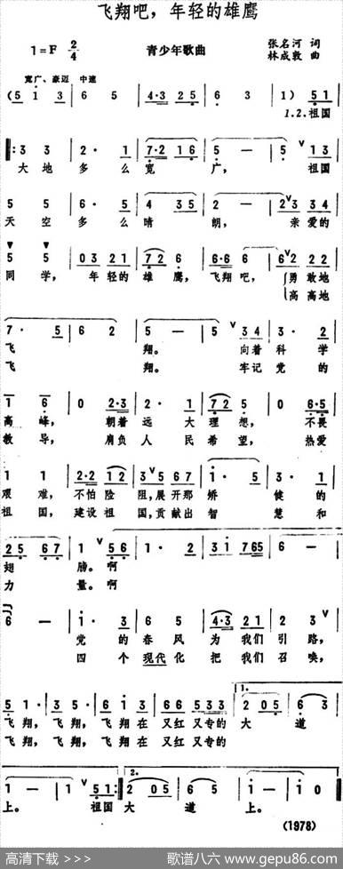 飞翔吧，年轻的雄鹰（青少年歌曲） - 张名河|林成敦