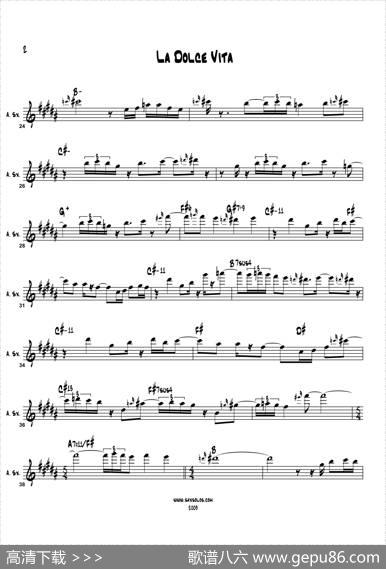 LaDolceVita（中音萨克斯）