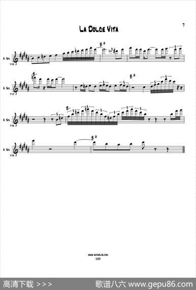 LaDolceVita（中音萨克斯）