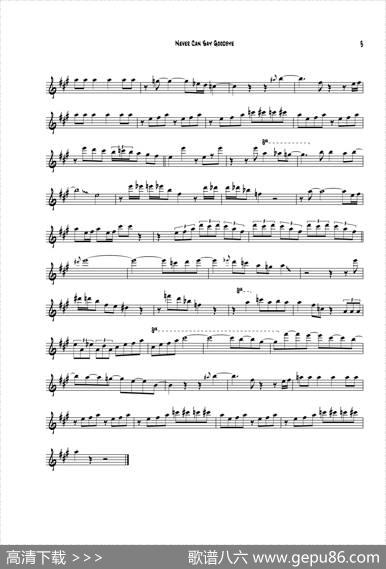 NeverCanSayGoodbye（中音萨克斯）