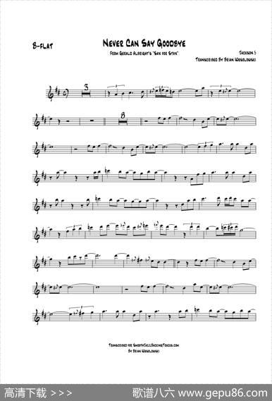 NeverCanSayGoodbye（次中音萨克斯）