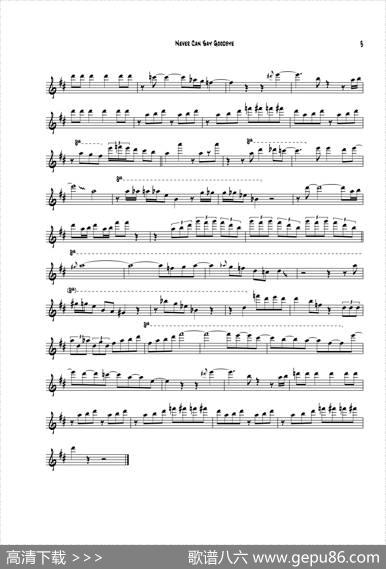 NeverCanSayGoodbye（次中音萨克斯）