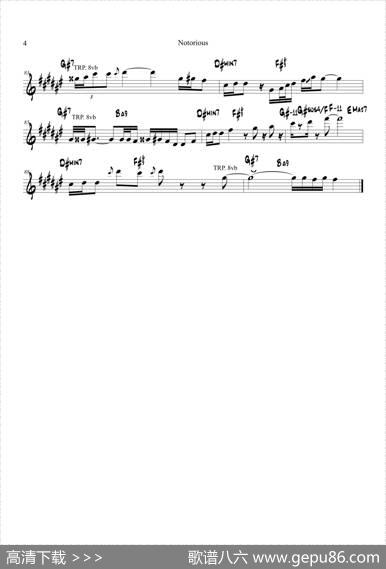 Notorious（次中音萨克斯）