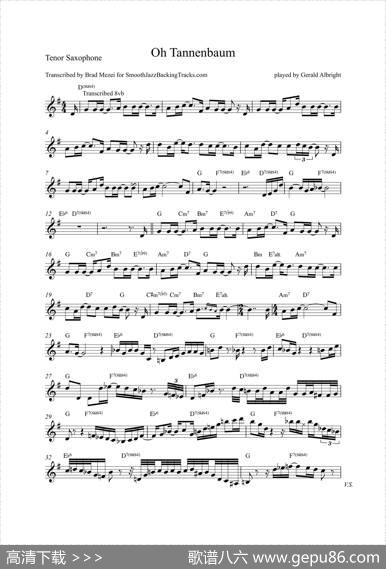 OhTannenbaum（次中音萨克斯）