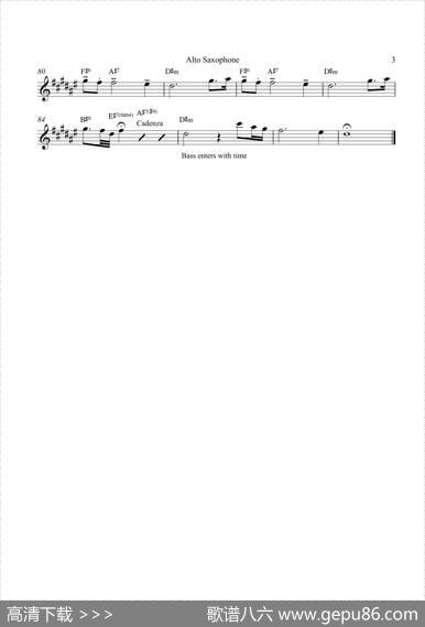 Paradise（中音萨克斯）