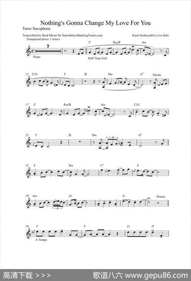 NothingsGonnaChangeMyLoveForYou（次中音萨克斯）