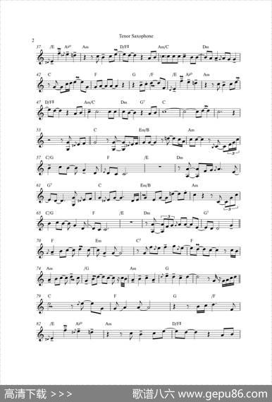 NothingsGonnaChangeMyLoveForYou（次中音萨克斯）