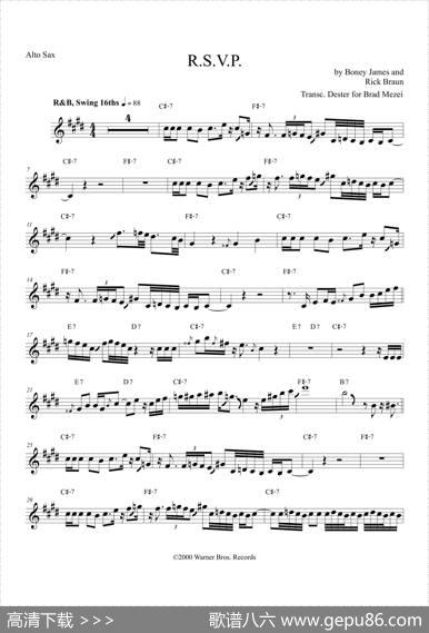R.S.V.P（中音萨克斯）