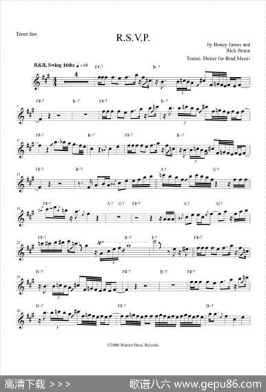 R.S.V.P（次中音萨克斯）