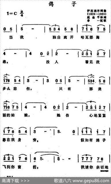 [墨西哥]鸽子（墨西哥民歌、赵金平非一译配版） - 伊拉迪尔作词、赵金平译词|伊拉迪尔作词、非一配歌
