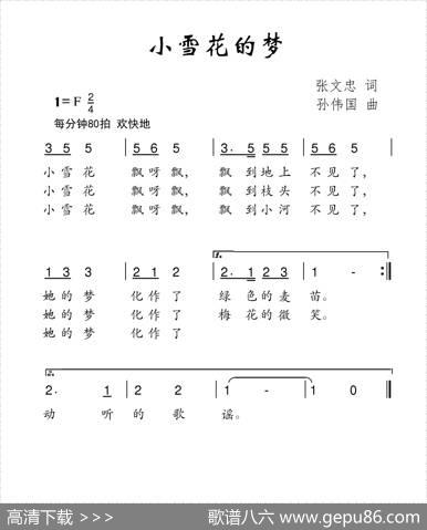 小雪花的梦（张文忠词孙伟国曲） - 张文忠|孙伟国