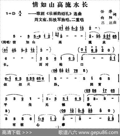 情如山高流水长（歌剧《壮丽的婚礼》选曲） - 任萍、向阳|吕远