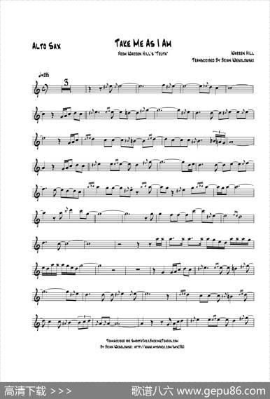 TakeMeAsIAm（中音萨克斯）