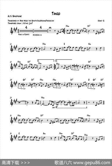 Tango（中音萨克斯）