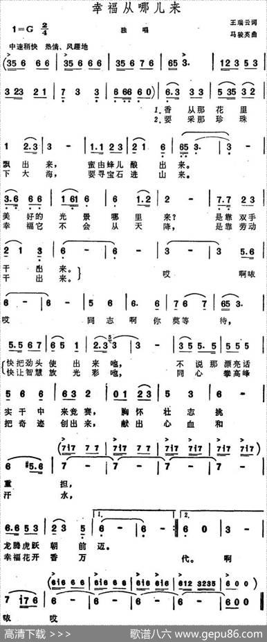幸福从哪儿来 - 王瑞云|马骏英
