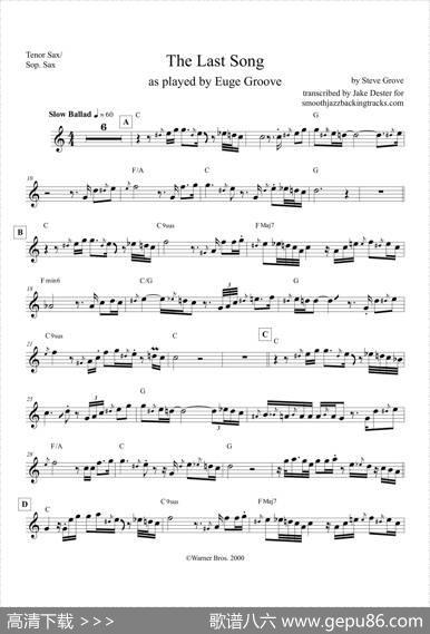 TheLastSong（次中音萨克斯高音萨克斯）