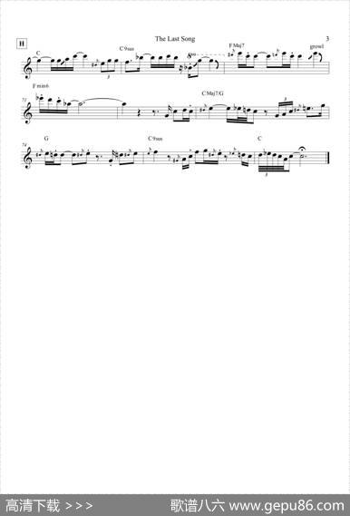 TheLastSong（次中音萨克斯高音萨克斯）