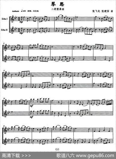 琴思（张飞龙作曲版、二胡重奏曲）