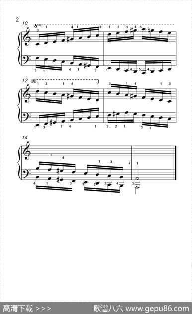 A小调音阶（反向四个八度）（儿童钢琴练习曲）