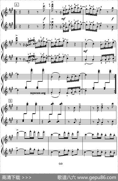西班牙舞曲（四手联弹之二）|柴可夫斯基