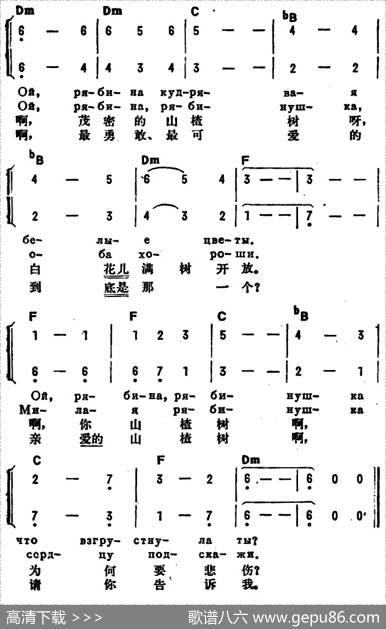 [前苏联]山楂树（中俄文对照） - 比里平克作词、常世华译词|罗德金曲、干行配歌