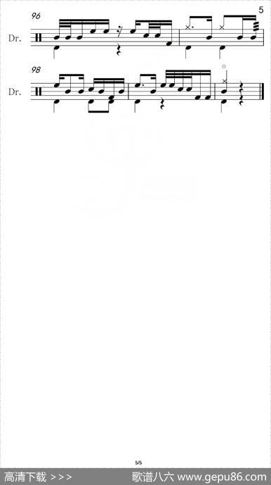 [墨]鸽子（架子鼓谱）|塞瓦斯提安·耶拉选尔