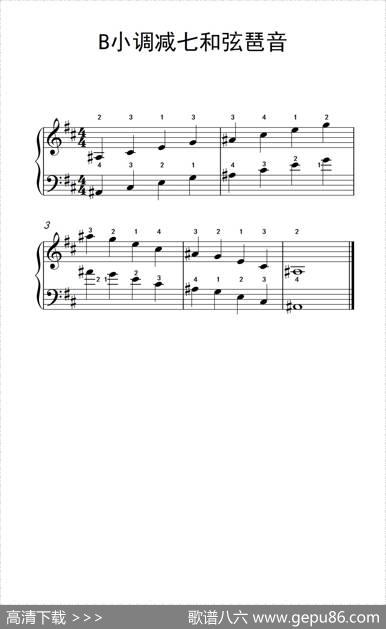 B小调减七和弦琶音（儿童钢琴练习曲）