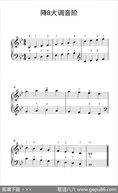 降B大调音阶（儿童钢琴练习曲）