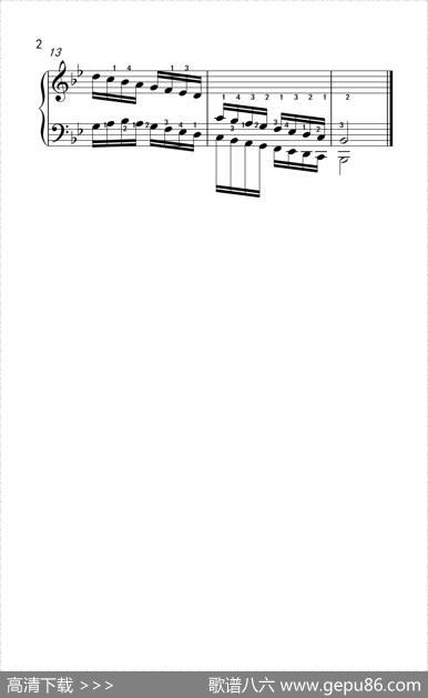 降B大调音阶（反向四个八度）（儿童钢琴练习曲）