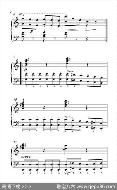 车尔尼钢琴八度练习曲553（1）