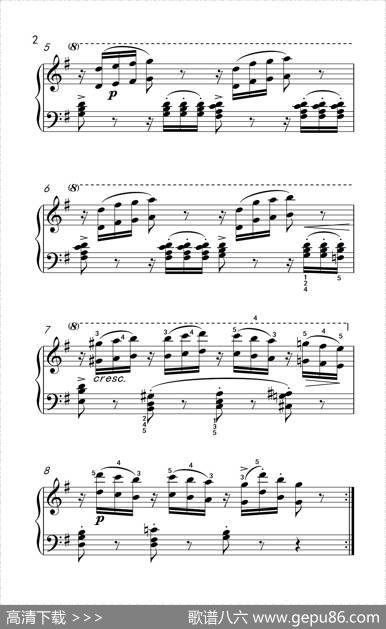 车尔尼钢琴八度练习曲553（2）
