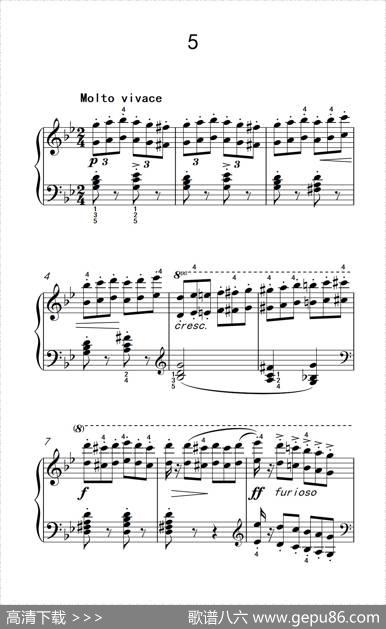 车尔尼钢琴八度练习曲553（5）