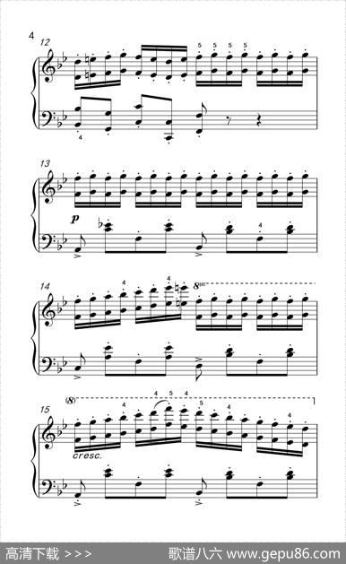 车尔尼钢琴八度练习曲553（6）