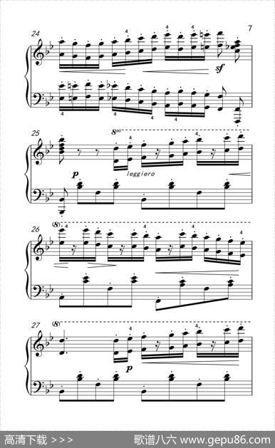 车尔尼钢琴八度练习曲553（6）
