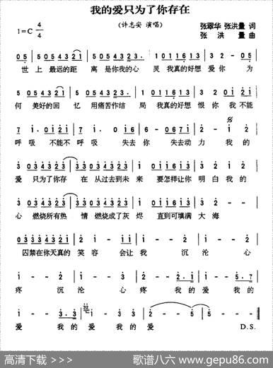我的爱只为了你存在 - 张翠华张洪量|张洪量