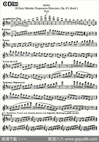 柯勒练习曲作品93号（一）