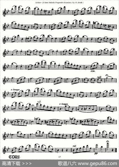 柯勒练习曲作品93号（一）